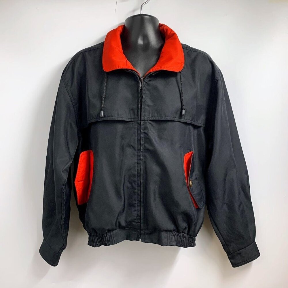 Bee Wild Men's Vintage Full Zip Bomber Canvas Knit Jacket Size S